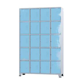 Armário Roupeiro De Aço Para Vestiário 20 Portas Locker Azul Claro