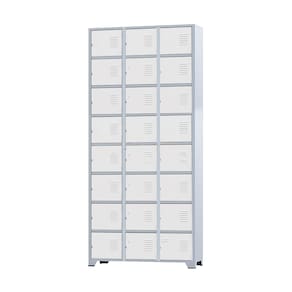 Armário Roupeiro De Aço 24 Portas Para Vestiário Academia Locker Branco