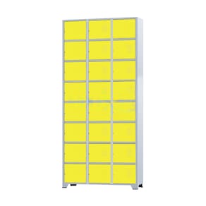 Armário Roupeiro De Aço 24 Portas Para Vestiário Academia Locker Amarelo