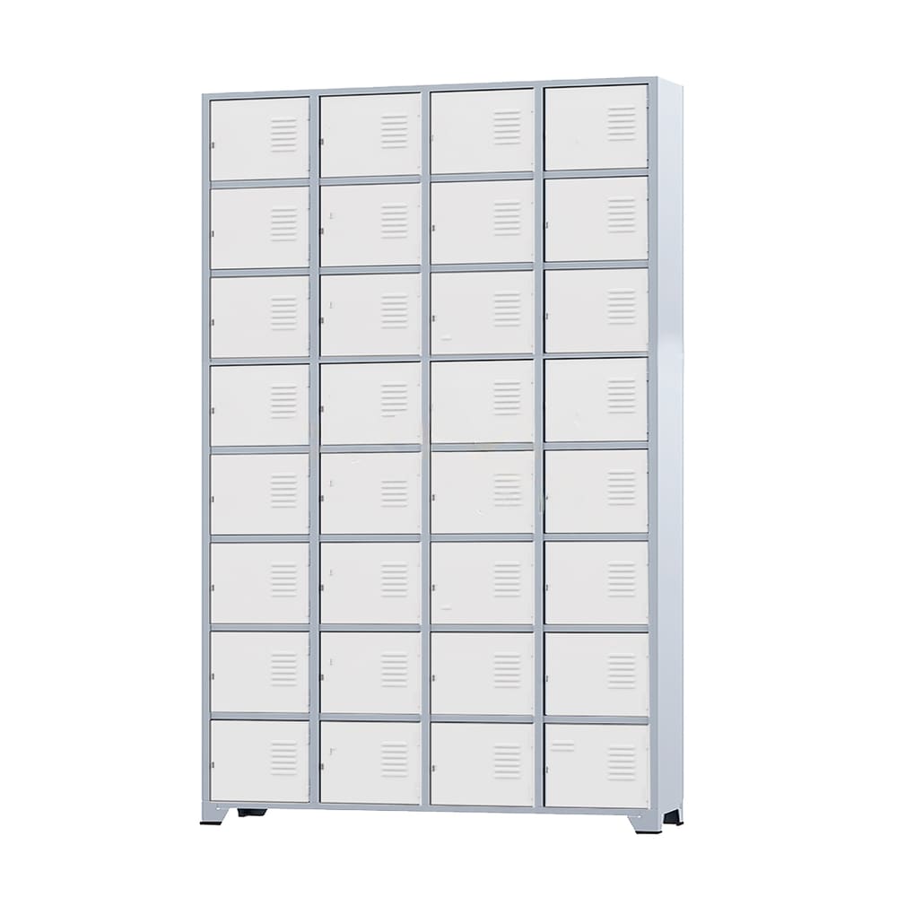 Armário Roupeiro De Aço Para Vestiário 32 Portas Locker Branco