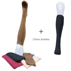 Meia Térmica Tubo 3/4 Longa Flanelada Fleece Frio Intenso: Kit 2 Pares - 45 Cm