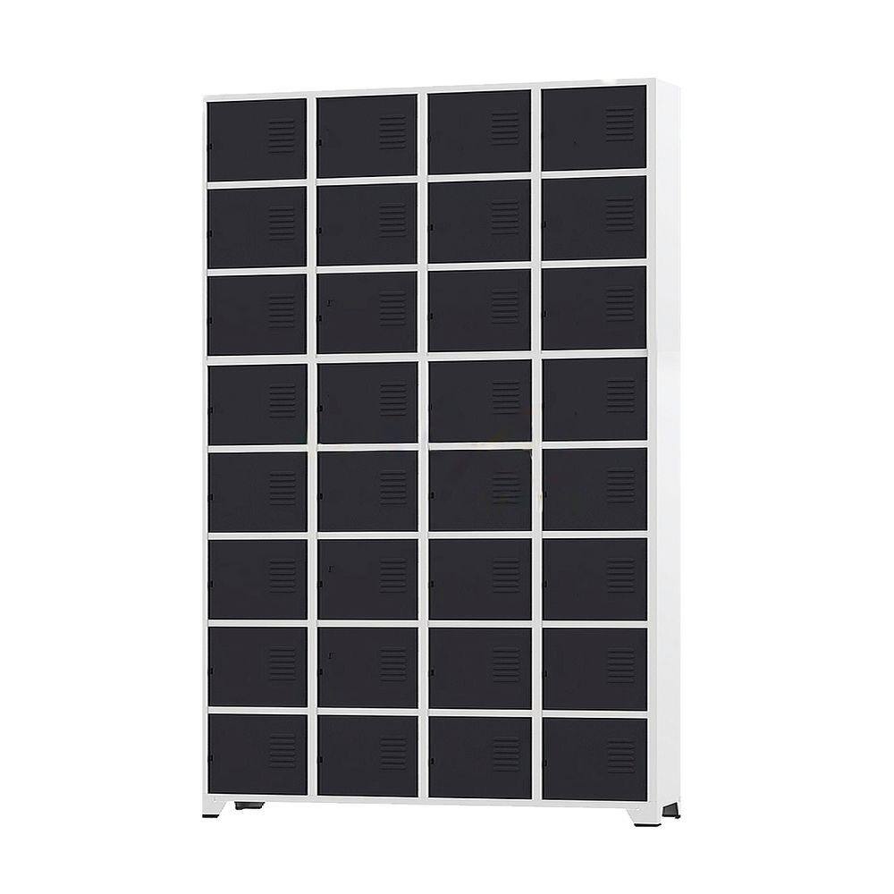 Armário Roupeiro De Aço Para Vestiário 32 Portas Locker Preto