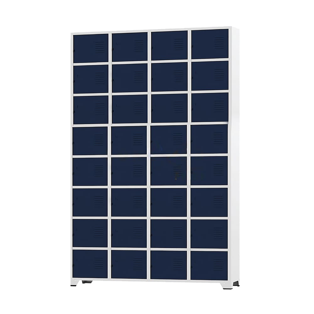 Armário Roupeiro De Aço Para Vestiário 32 Portas Locker Azul Marinho