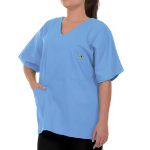 Blusa Pijama Cirúrgico Azul Bebê Oxford Não Amassa Seca Rápido Artipé