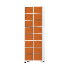 Armário Roupeiro De Aço 16 Portas Para Vestiário Academia Locker Laranja