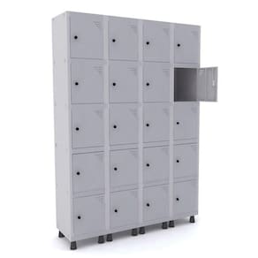 Roupeiro De Aço 4M 20 Portas Pitão Pandin - Cinza