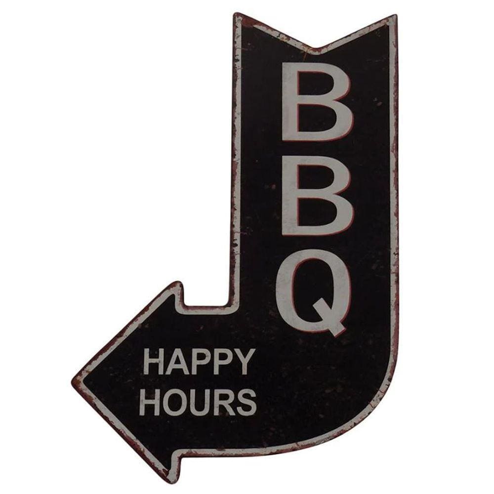 Placa De Metal - Bbq Happy Hours
