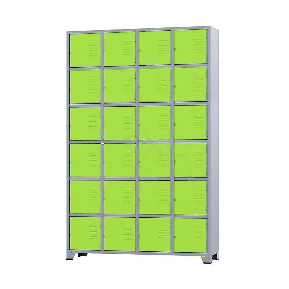 Armário Roupeiro De Aço 24 Portas Para Vestiário Academia Locker Verde