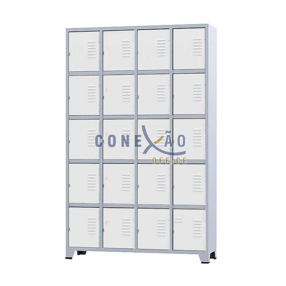 Armário Roupeiro De Aço 24 Portas Para Vestiário Academia Locker Branco