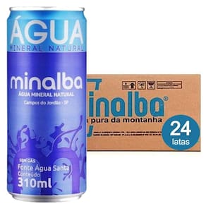 Agua Mineral S/ Gás Minalba Lata 310Ml 24 Unidades