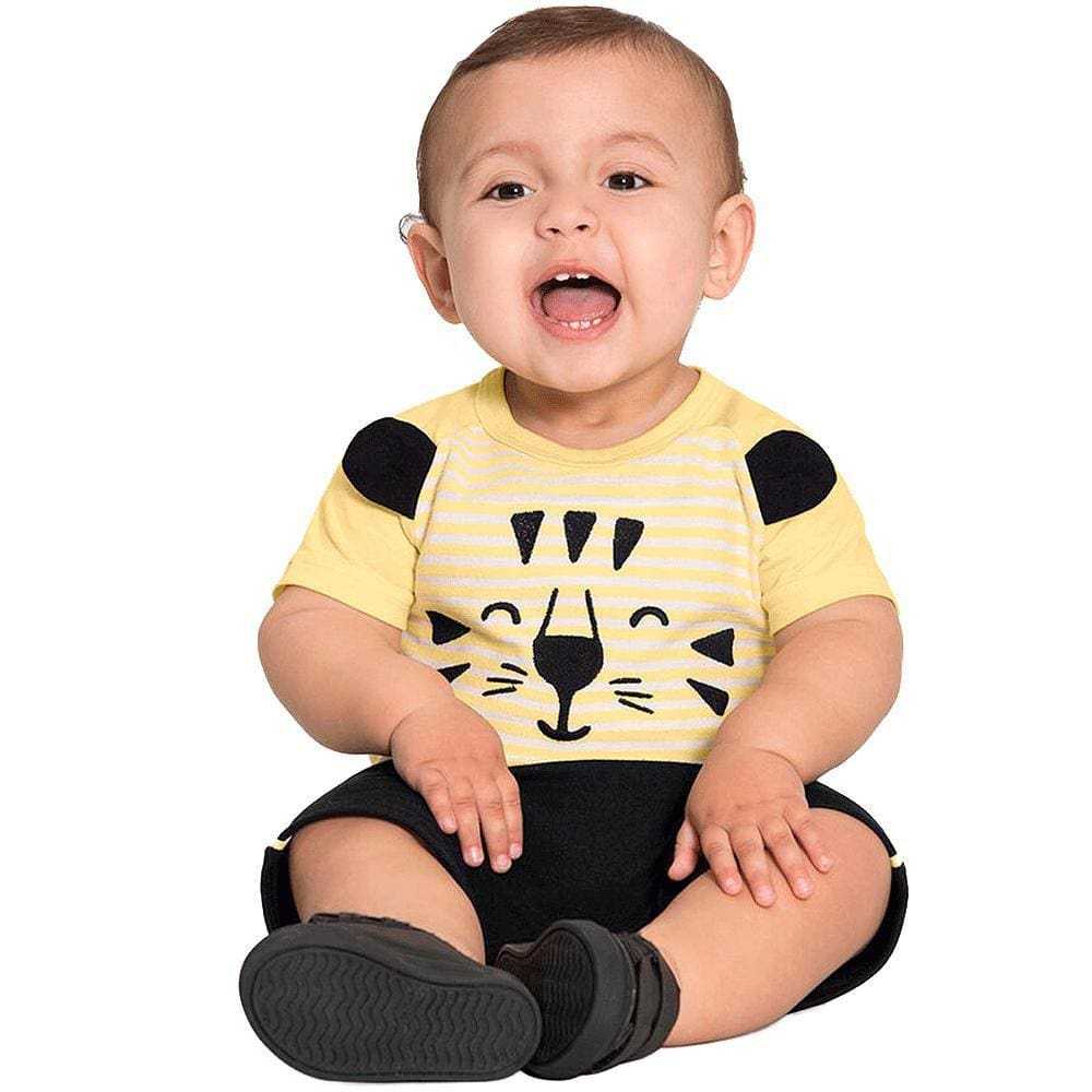 Conjunto Infantil Tigre Manga Curta Alakazoo Ref: 38816 P/G
