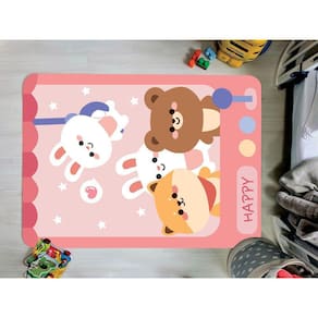 Tapete Infantil Emborrachado Antiderrapante Divertido 95cmx130cm Máquina de Bichos