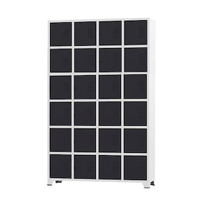 Armário Roupeiro De Aço 24 Portas Para Vestiário Academia Locker Preto
