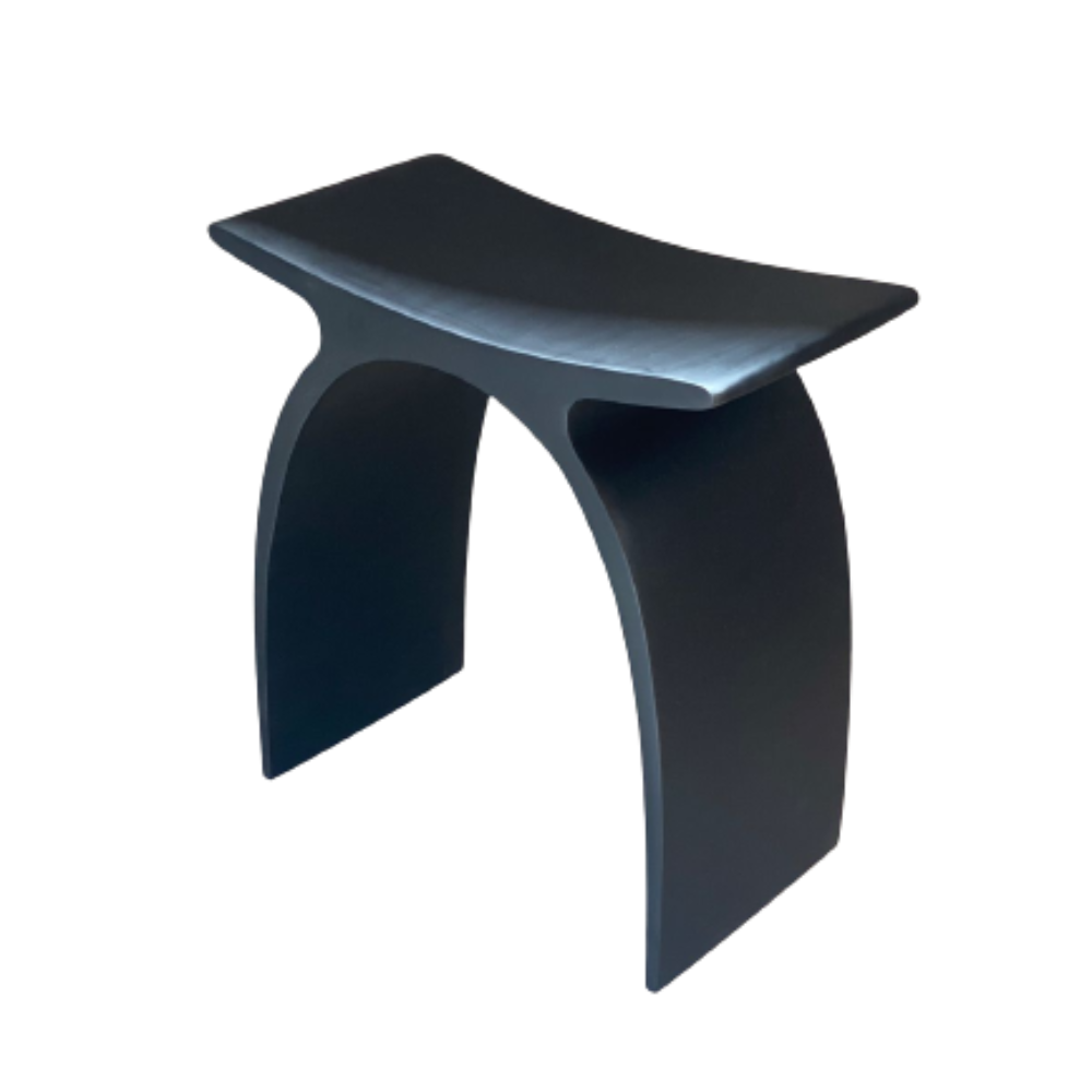 Banqueta Arc Em Resina Preto Fosco