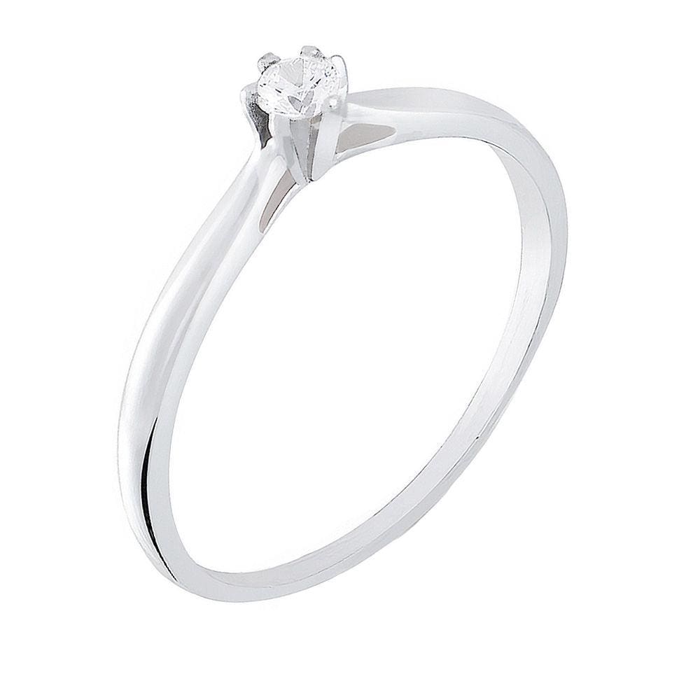 Anel Solitário de Prata Luminous