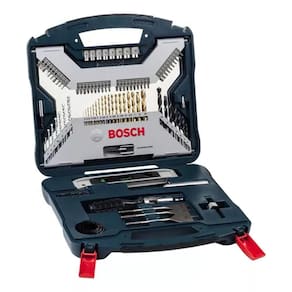 Kit Jogo 100 Peças Brocas Chaves Nível Guia Lanterna - Bosch