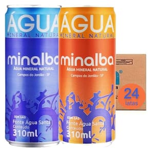 Agua Mineral 12 S/ Gás 12 Com Gás Minalba Lata 310Ml