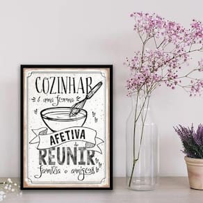 Quadro Decorativo Cozinha Afetiva 24X18Cm Branca