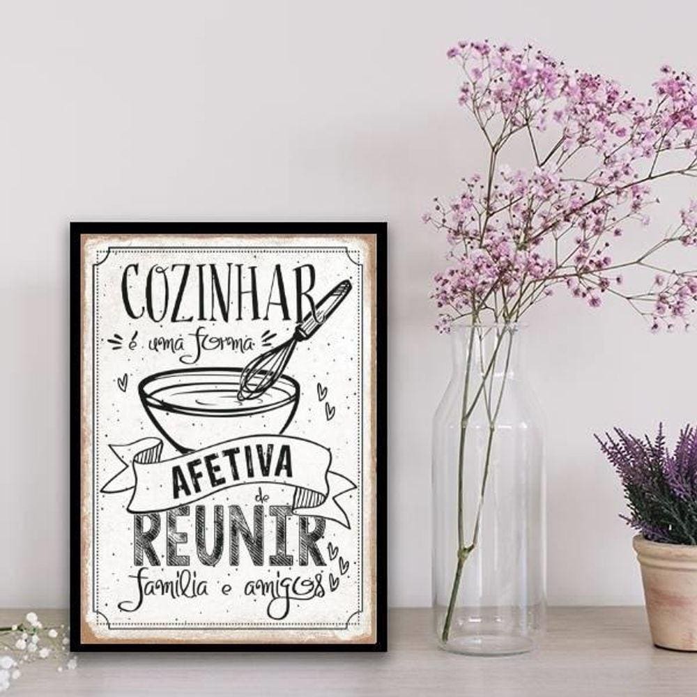 Quadro Decorativo Cozinha Afetiva 33X24Cm Branca
