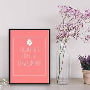 Quadro Cuidar De Você É Investimento 33X24Cm Branca