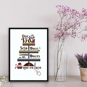 Quadro Decorativo Doces Que Faço 33X24Cm Branca
