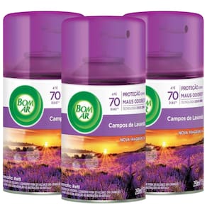 Kit com 3 Refis Bom Ar Freshmatic Lavanda 250ml Cada