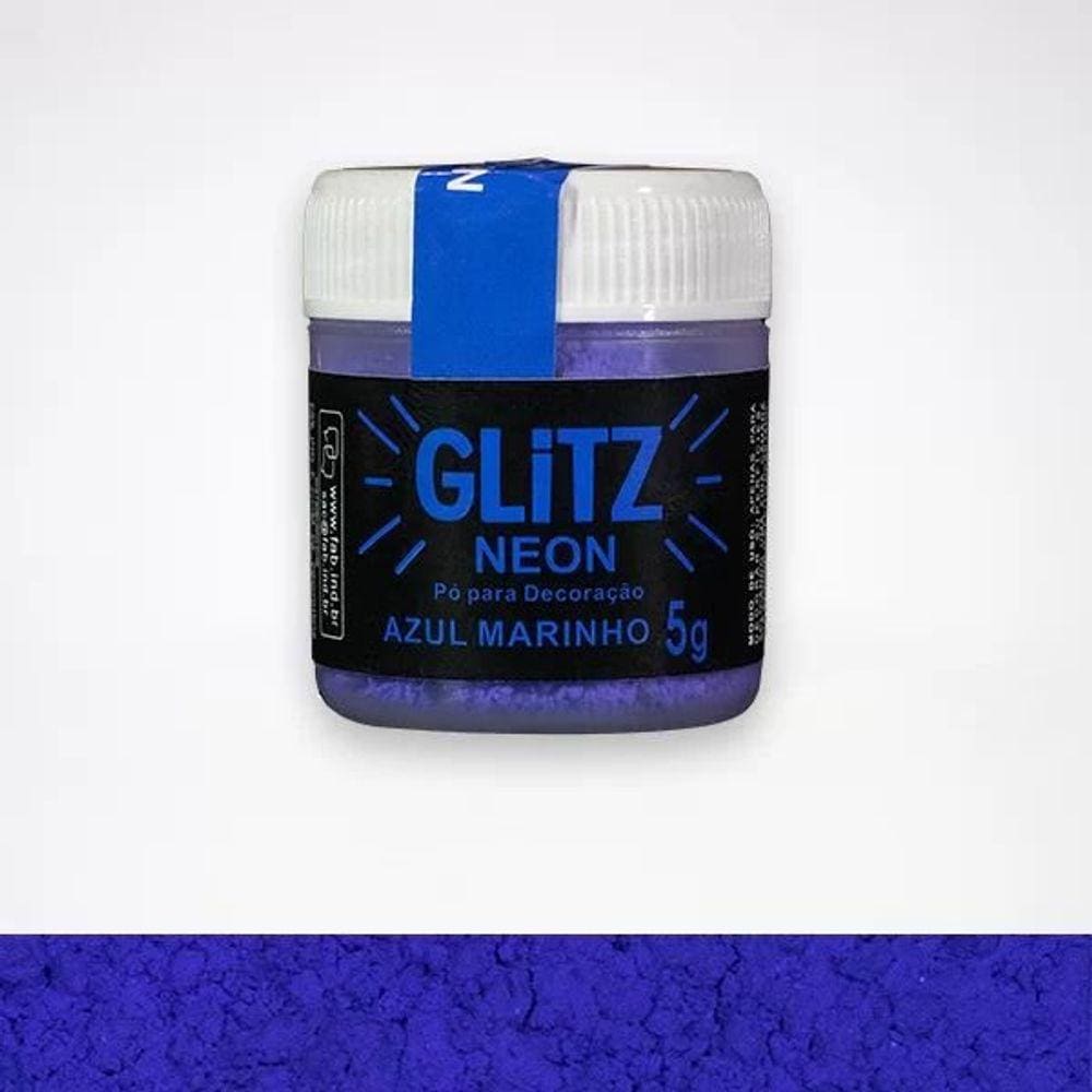 Po Para Decoracao Neon Azul Marinho 5g Fab