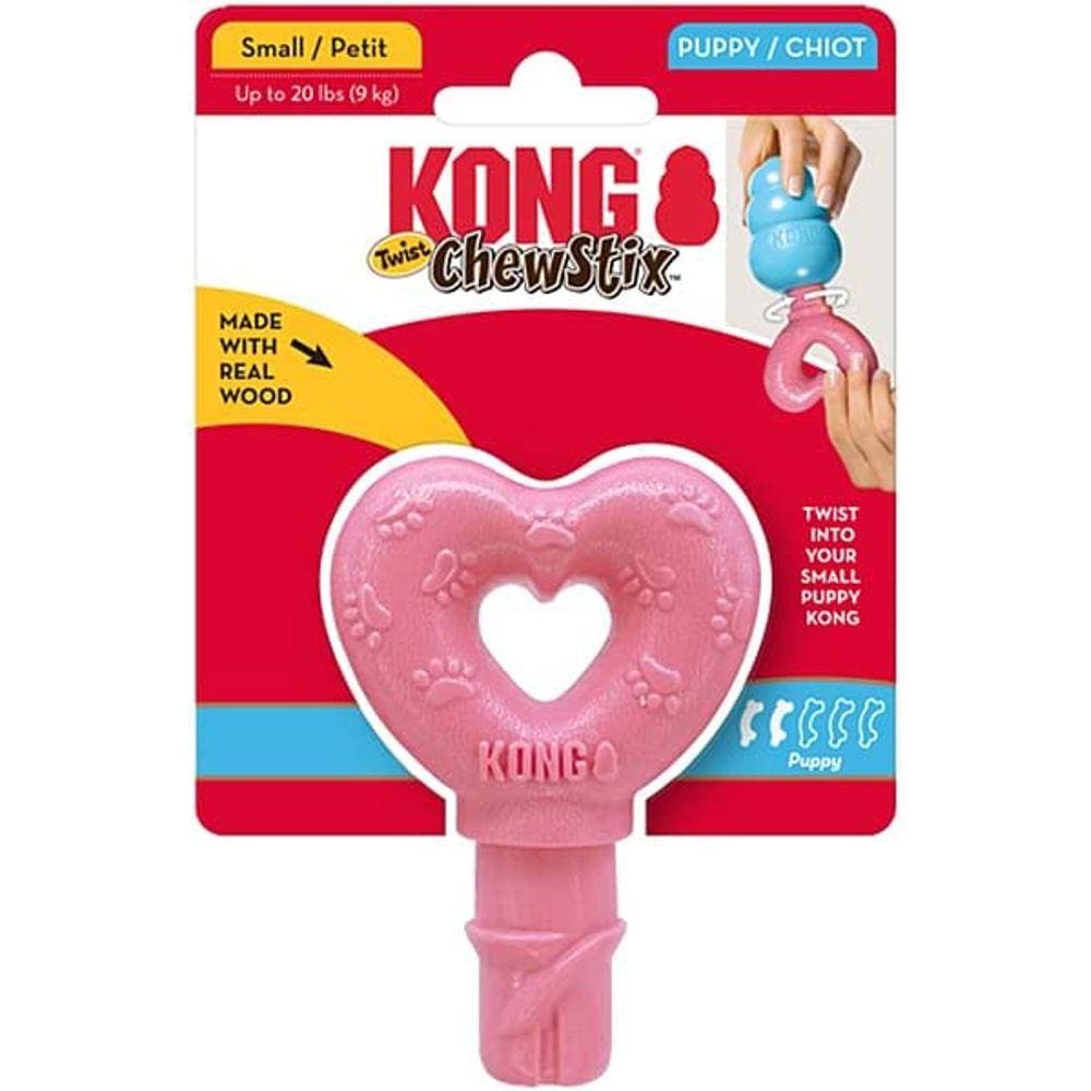 Brinquedo Mordedor Kong Chewstix Twist Heart Para Cães Filhotes Pequeno
