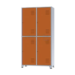 Roupeiro De Aço Insalubre 4 Portas Vestiário Nr 18/24 Locker Laranja
