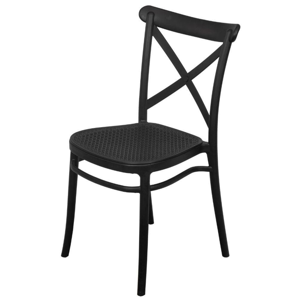 Cadeira Plats Polipropileno Preta Assento Preto