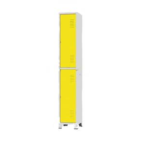 Armário Roupeiro De Aço Para Vestiário 2 Portas Locker Amarelo