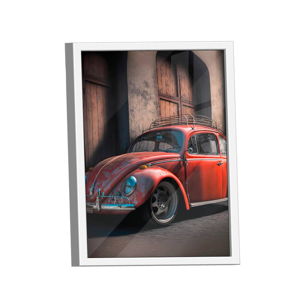 Quadro Fusca Vermelho Intenso -- BR ARTES