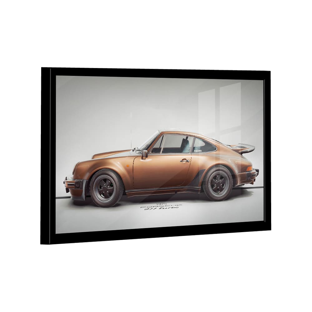 Quadro Porsche 911 Gold Lado -- BR ARTES