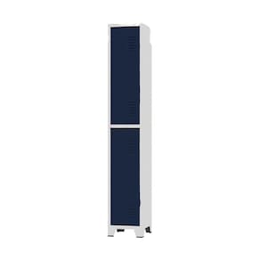 Armário Roupeiro De Aço Para Vestiário 2 Portas Locker Azul Marinho