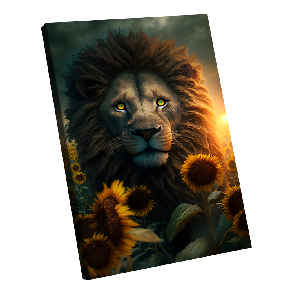 Quadro Leão Girassol -- BR ARTES