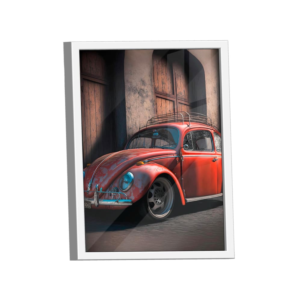 Quadro Fusca Vermelho Intenso -- BR ARTES
