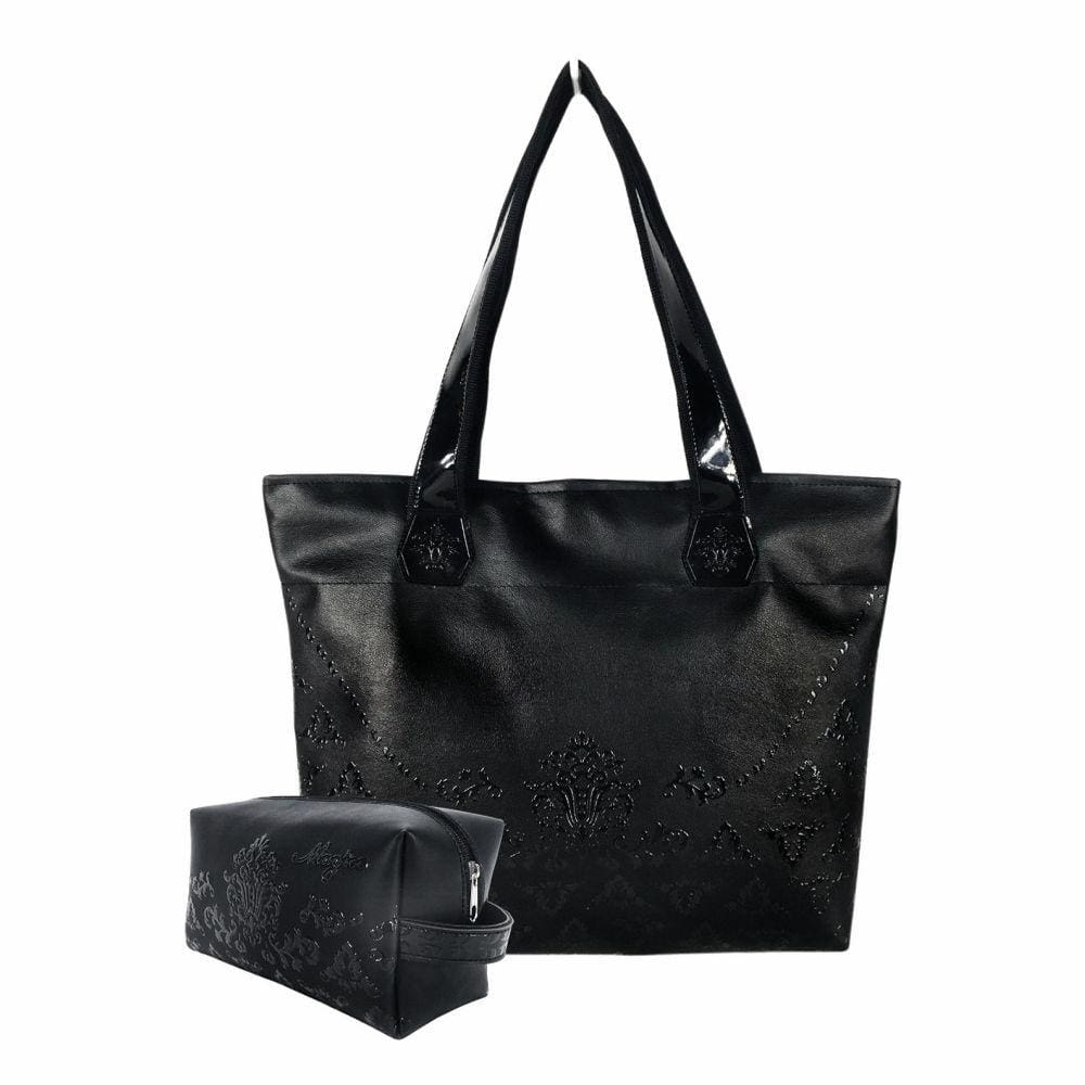 Bolsa Nécessaire Feminina Casual Arabescos Preto Magicc Bolsas