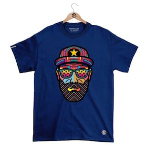 Camiseta DBL Gola Redonda Estampa CARA Streetwear fio 30.1 Penteado.