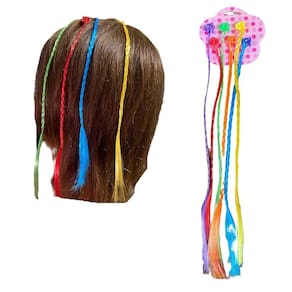 Kit 6 Mechas Coloridas Piranha Aplique De Cabelo Infantil