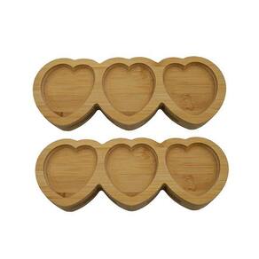 Kit 2 Petisqueiras Corações Bambu 25Cm Class Home