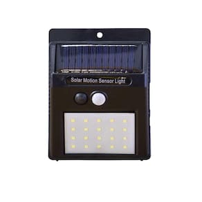 Luminária Solar Preta 20 Leds Sensor De Presença E Movimento