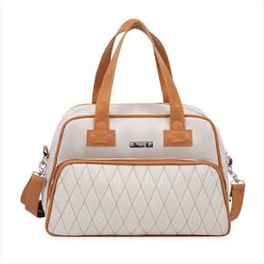 Bolsa De Maternidade Hug Média Linho Caramelo