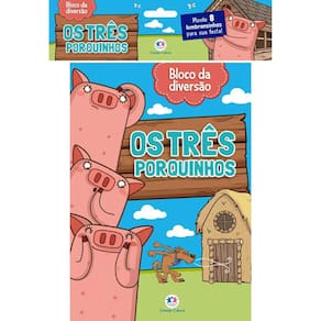 Kit - Embalagem Economica - Bloco Da Diversao - Os Tres Porquinhos