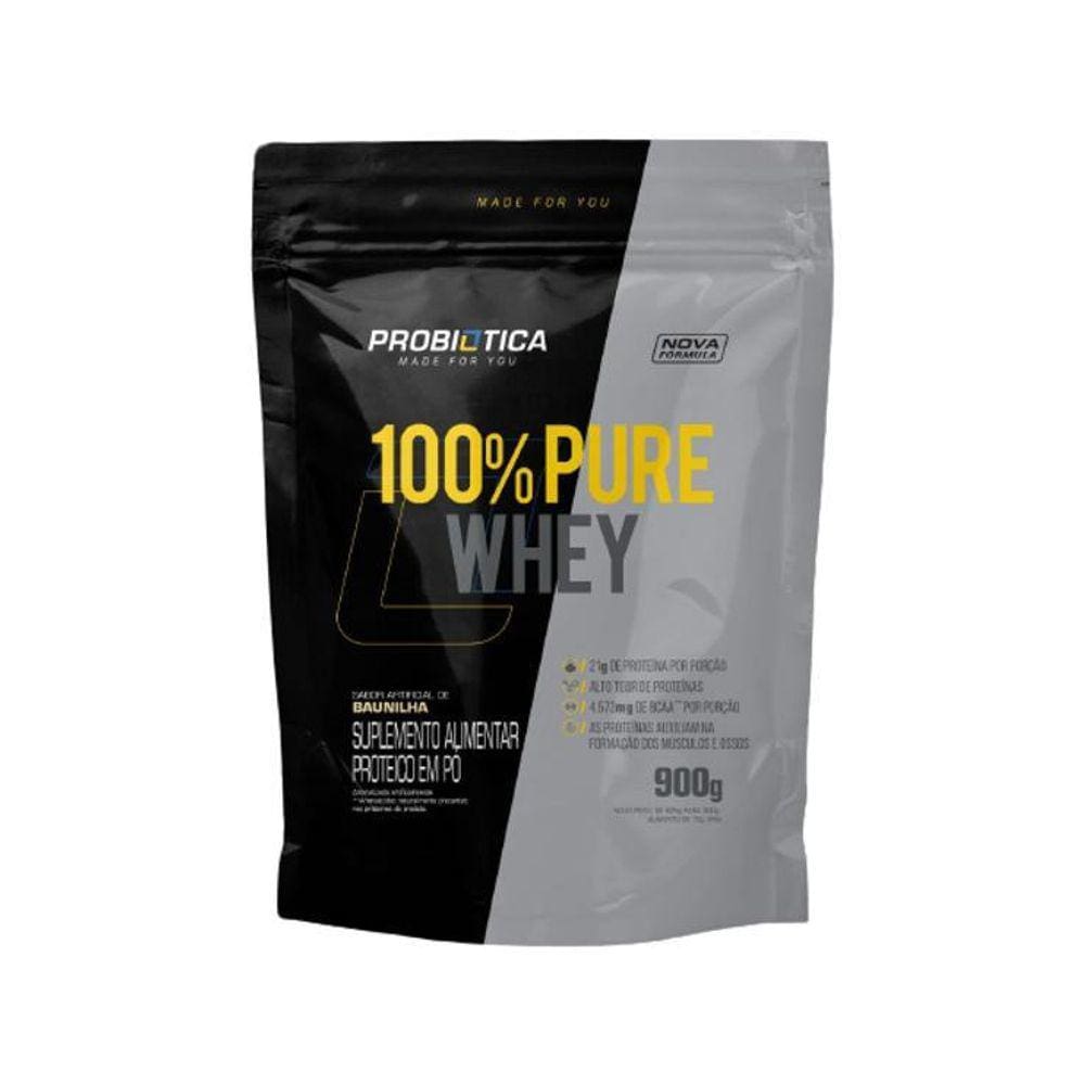 Kit 100% Pure Whey Refil Probiótica Baunilha 900G 01