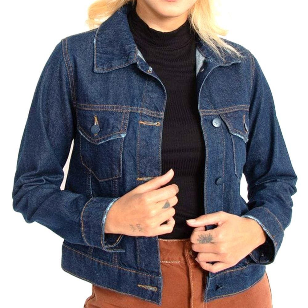 Jaqueta Jeans Média Azul Escuro Lady Rock