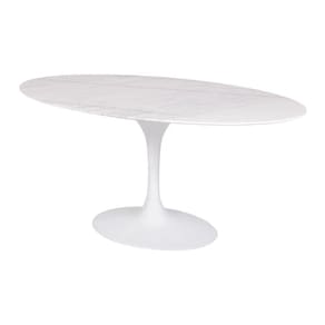 Mesa Saarinen Oval Espirito Santo 120x80cm - Base Branca