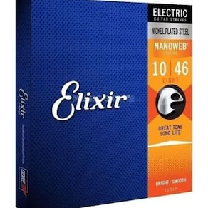 Encordoamento para Guitarra .009 Nanoweb 12027 Custom LIGHT Elixir