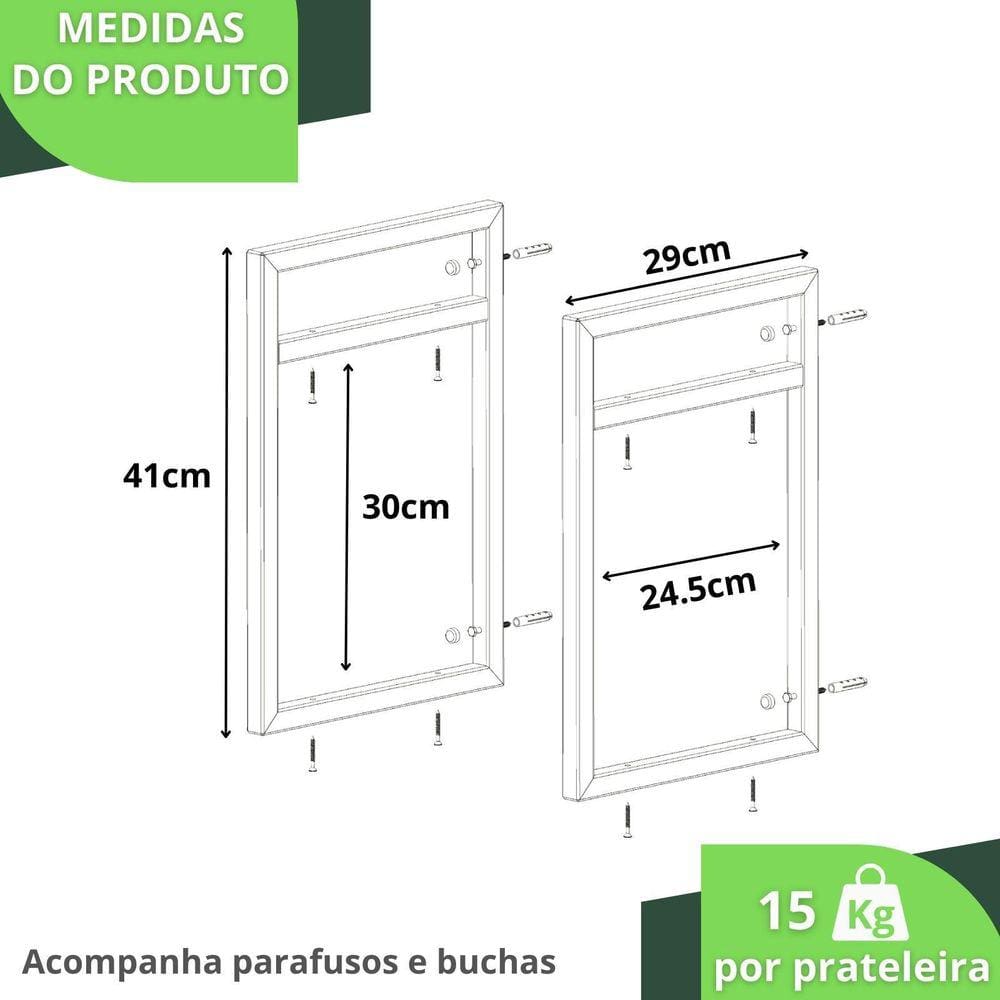Prateleira Estilo Industrial Para Sala Parede Gnd Bb 80Cm