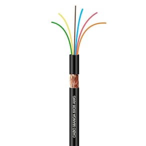 Cabo Manga 6X26 Awg - Com Blindagem Preto - 20 Metros