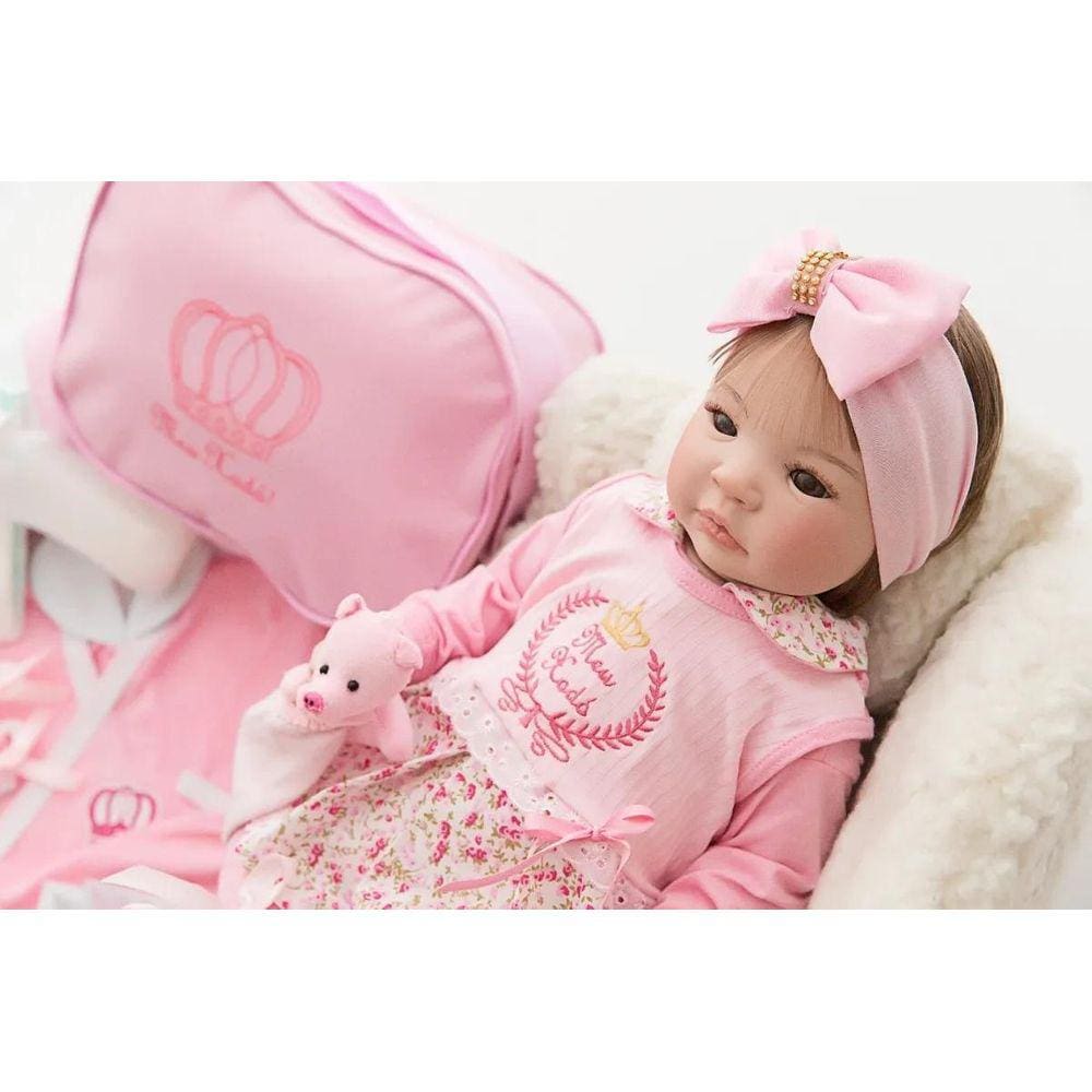 Boneca Bebe Reborn Princesa 100% Silicone Real C/ Acessórios - R$ 169,9